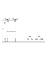 ����� Duravit Brioso (270-520�196-359�1331-2010) 4 �����, ����� ������, ����� ������ BR1342R1022