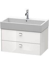 Тумба под раковину Duravit Brioso (784х459х442) подвесная, 2 ящика, белый глянец BR415501022