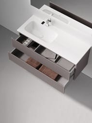 Тумба под раковину Sancos Snob R SNR120LSM 1195х445х500 подвесная, левая, 2 ящика, цвет: Doha soft