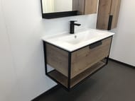 Тумба COMFORTY Бонн-90 (910х500х465) подвесная, с раковиной, дуб темный 00-00003466