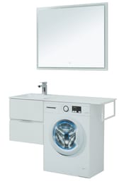 Тумба с раковиной Aquanet Алвита 120 L (1200х526х480) левая, подвесная, 2 ящика, белая 243773
