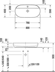 �������� Duravit Luv 800�400 �����������, ����� �������, ������ � ������������ ������� 0380802300