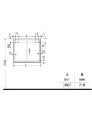 �������-���� Duravit L-Cube 1000�700�154 ���������, ������, 2 �����, ����� LC7552018180000