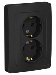 Розетка Systeme Electric BLANCA скрыт.уст. двойная с заземл. без шторок 16А 250В антрац. BLNRS001026