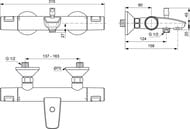 ����� ���������� 3�1 Ideal Standard CERATHERM T25 ��� �����������, ��������� ��� �����/���� BC984AA