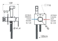 Гигиенический душ со смесителем Remer Qubika Q65NO, черный матовый