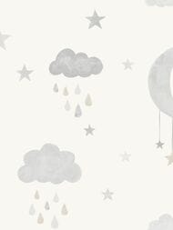 Обои виниловые на флизелине Grandeco Jack 'n Rose 2024 JS 2211 (0,53х10,05) облака, белые (рул.)