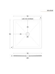 Душевой поддон Azzurra SoloDue (900х900х20) квадратный, керамика, белый SDPD09009020CT