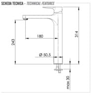 Смеситель для раковины Remer Winner W11L, хром