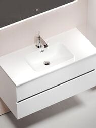 Тумба под раковину SANCOS Urban (990х450х550) подвесная, 2 ящика с доводчиками, белый глянец UR100W