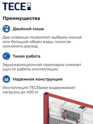 Инсталляция с клавишей смыва Для унитазов Tece, Now 9400413 Встраиваемая — миниатюра 3