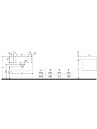 ����� ��� �������� Duravit XBase 800�448�458 ���������, 1 ����, ��� ����������� XB607103030