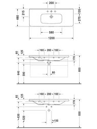 �������� Duravit DuraStyle 1200�480�170 1 ��������� ��� ���������, ������� 2320120000