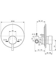 Смеситель для душа Ideal Standard CERALINE A6940AA встраиваемый