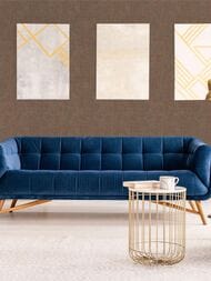 Обои виниловые на флизелине Grandeco Muse MU 1109 (0,53х10,05) ткань, коричневые (рул.)