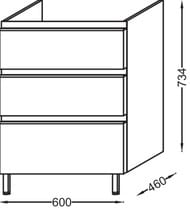 ����� ��� ���������� Jacob Delafon VOX (600�460�734) ���������, 3 ��, �������� ������ EB2050-RA-E16