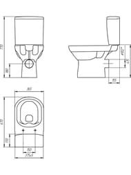 ������ Cersanit CITY Clean On (670�375�770) ��� �����, ������� ������ �/� S-KO-CIT011-3/5-COn-S-DL-w