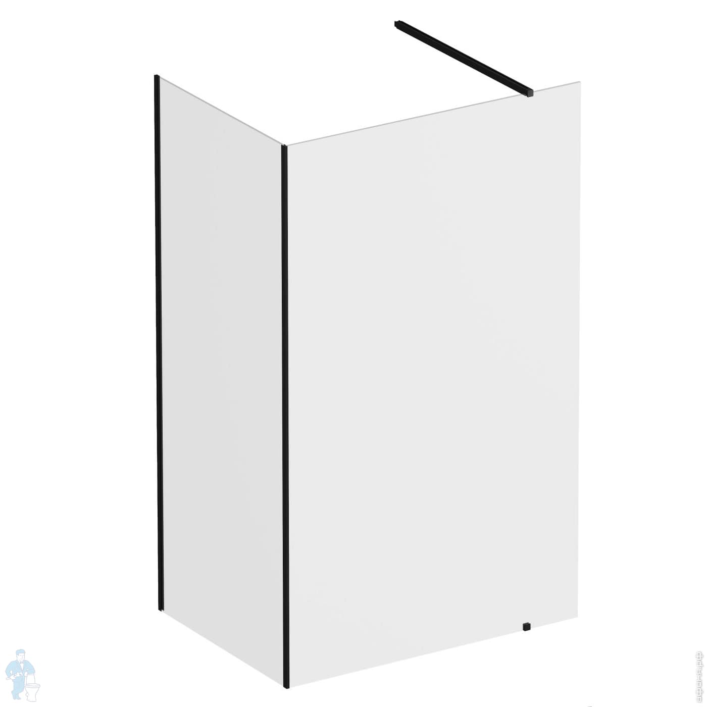 Душевой уголок RAVAK WALK-IN CORNER (1100х800х2000) стекло, черный+Transparent | Афоня.рф, цена 37 315 руб.