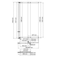 Шторка на ванну WasserKraft Main 41S02-80 (800х1400) двустворчатая, универсальная раздвижная