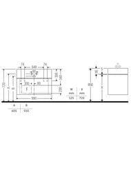 Тумба под раковину Duravit Qatego 990х470мм подвесная, 2 ящ., подсветка, белый мат. QA4395018180010