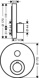 ��������� Axor ShowerSelect 36722000 ��� ����, ������������ � �����, ���������, 1 �����������, ����