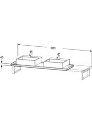 ���������� Duravit L-Cube 800�480�45 2 ������, ����� ������ LC101C02222