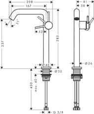 ��������� Hansgrohe Tecturis S ��� ����������� �������������, � ������ ��������, ���� 73370000