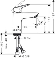 ��������� Hansgrohe Logis 71107 ��� �����������, ������������� �����, ������� ������ PushOpen