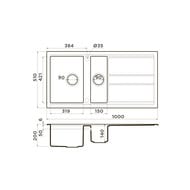����� Omoikiri KITAGAWA 100-2 WH (1000�510�200) 1.5 ����, ������������, �������, ���� ����� 4993803