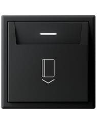 Выключатель Systeme Electric ARTGALLERY карточный, 10А, без задержки времени, б/с клеммы, карбон GAL001014S
