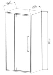 Душевой уголок Vincea Slim-N 1000х900х1950 VSR-4SNP9010CLB прямоугольный, черный — миниатюра 4