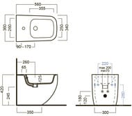 ���� ���������� Hatria Next Rimless Y3AU01 560�360�420 ��������� ��� ���������, �������, �����