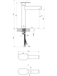Смеситель для умывальника RAVAK Spring SG 014.00CR, 255 мм, без д/к, хром X070524
