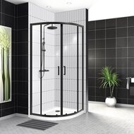 Душевой уголок BelBagno Uno (900х900х1950) UNO-195-R-2-90-C-NERO полукруг,стекло прозрач/проф черный
