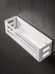 Корзинка для мыла Keuco 320х96 мм, настенная, съемная, со сливными прорезями, белый мат. 24954510000
