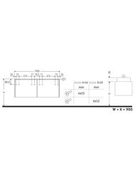 Тумба под раковину справа Duravit XSquare 1400х400х548 подвесная, 2 ящика, каменно-серая XS4903R9292 — изображение 2