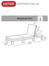 ������� KETER DAYTONA DELUX (195x65x25,5), ����������-����-�������