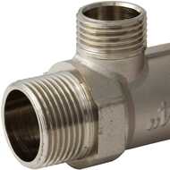 Коллектор VALTEC 3/4" на 2 выхода 1/2"Н магистральный без кранов, никель VTc.500.N.0502 — изображение 2