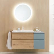 Тумба Burgbad Lin20 400х580х487 подвесная, 2 ящика, голубой USIS040F5395