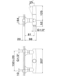 Смеситель для душа CISAL Vita VI00044421 настенный, однозахватный, без излива, хром