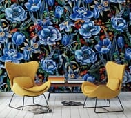 Панно Marburg Smart Art 46720 (2,70х3,18) цветы, синее (рул.)