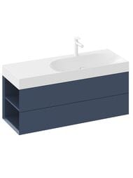 Тумба под умывальник RAVAK SD Lite 1200 L (1200х450х430) умывальник справа, синий X000001881 — миниатюра 1