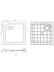 Душевой поддон из стеклокомпозита CEZARES (800x800х150) квадратный TRAY-SMC-A-80-550-150-W белый