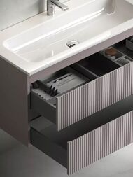 Тумба под раковину SANCOS Snob T (1195х445х500) подвесная, два ящика, Doha Soft SNT120SM