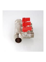 Коллектор VALTEC 3/4" на 3 подв.с шаровыми  кранами 1/2"Н никель VTc.580.N.0503 — изображение 6
