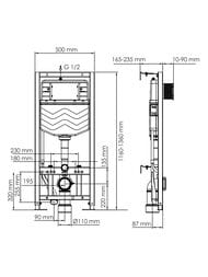 Инсталляция для унитаза WasserKRAFT с клавишей смыва, цвет: никель 10TLT.010.ME.BN02