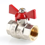 Кран шаровый 3/4"ВВ VALTEC BASE красная бабочка VT.217.N.05