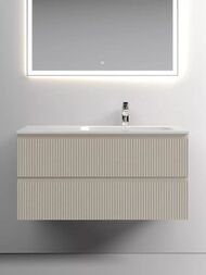 Тумба под раковину SANCOS Snob T (995х445х500) подвесная, правая,  два ящика, Beige Soft SNT100RC
