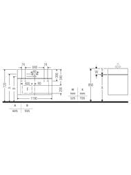 Тумба под раковину Duravit Qatego 1190х470мм подвесная, 2 ящ., подсветка, белый мат. QA4396018180010