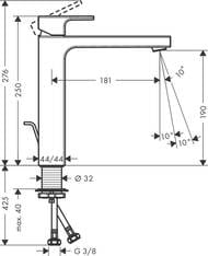 Смеситель для умывальника Hansgrohe Vernis Shape 71562000 однорычажный, излив 190, д/к, хром